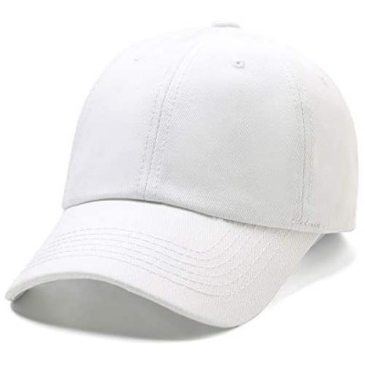 Lanzom Men Women Adjustable Baseball Cap Vintage Cotton Washed Distressed Hats Twill Plain Dad Hat with Ponytail