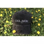 Lichfamy Cool Mom Hat Denim Cotton Mama Hat Embroidered Women Baseball Cap Gifts for Mom Life Hats Vintage Washed Distressed Black