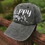 LOKIDVE Embroidered Happy Camper Baseball Cap Distressed Dad Hat for Men Women