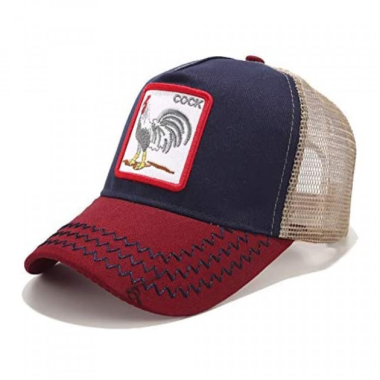 MissFun Embroidery Animal Baseball Cap Net Hat Cap Truck Driver Cap Breathable