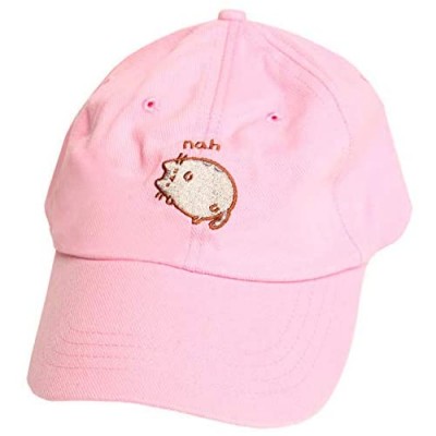 Pusheen Cat Embroidered Adjustable Strapback Baseball Cap Hat - Pink