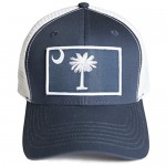 South Carolina Flag Palmetto Snapback Trucker Baseball Hat Navy Blue