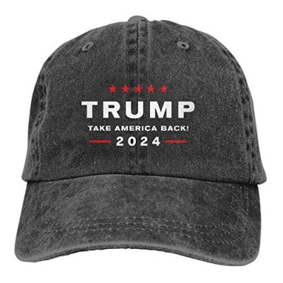 UQDGHT Trump 2024 Take America Back Unisex Adult Baseball Cowboy Hat (Washable) Black
