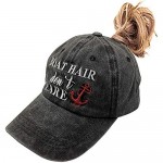 Women's Ponytail Baseball Cap Vintage Distressed Dad Hat