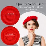 4 Sets French Beret Hat for Women Wool Beret Hat with Square Satin Neck Scarf Beret Beanie Hats 19.7 x 19.7 Inches Neck Head Scarf for Women