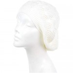 an Womens Knit Beanie Beret Hat Lightweight Fashion Accessory Crochet Cutouts