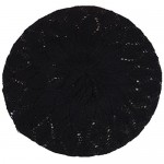 BYOS Chic Parisian Style Soft Lightweight Crochet Cutout Knit Beret Beanie Hat