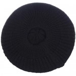 BYOS Ladies Winter Solid Chic Slouchy Ribbed Crochet Knit Beret Beanie Hat W/WO Flower Adornment