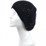BYOS Women's Fall French Style Cable Knit Beret Hat W/Sequin/Wooden Button