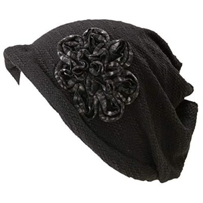 CHARM Casualbox | Womens Slouchy Beanie Cap Cotton Beret All Season Slouch Baggy Flower Hat