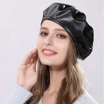 Danse Jupe Women Faux Leather Solid Beret French Artist Tam Beanie Hat Cap