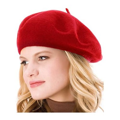 HengwoYS Womens Solid Color Beret Wool French Beanie Cap Hat…