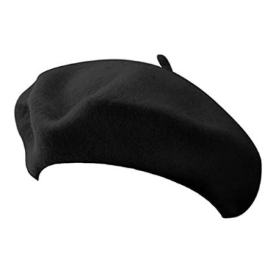 jAc Black Beret 100% Wool French Parisian Hat