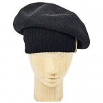Krono Krown Womens French Beret Winter Wool Knitted Beanies Cap Hat -100% Wool Elastically Adjustable