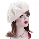 Lawliet Sweet French Womens Pearl Beaded 100% Wool Beret Cap Winter Hat Y91