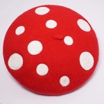 Red Mushroom Beret Women's Cute Lolita Kawaii Plant Cosplay Cap Vintage Painter Hat Sweet Girl Decor