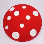 Red Mushroom Beret Women's Cute Lolita Kawaii Plant Cosplay Cap Vintage Painter Hat Sweet Girl Decor