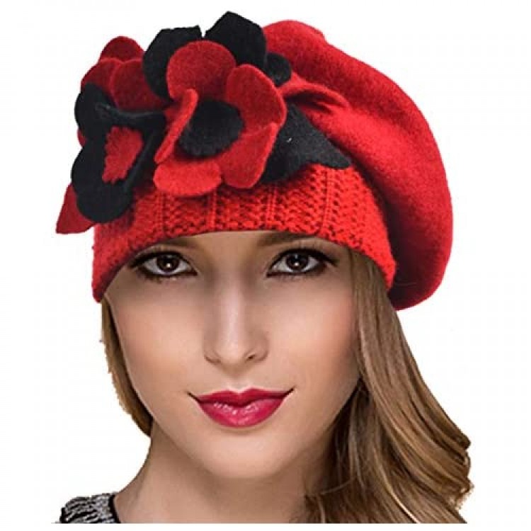 Ruphedy Womens Wool Beret Winter Dress French Beret Chic Beanie Hats Hy022
