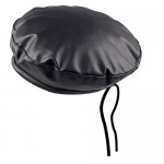 Samtree Classic PU Leather French Beret Hat for Women Adjustable Solid Color Artist Painter Cap
