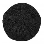SATINIOR 2 Pieces Ladies Soft and Lightweight Crochet Solid Color Beret One Size Casual Beanie