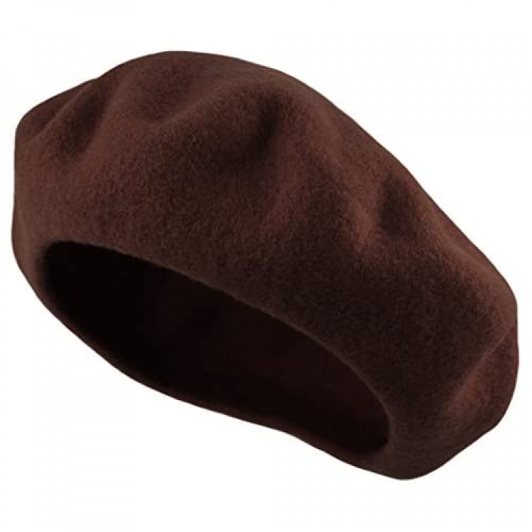 Traditional Women's Men's Solid Color Plain Wool French Beret One Size