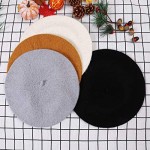 URATOT 4 Pieces Beret Hat for Women Classic Solid Color French Style Beanie Winter Cap