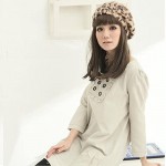 Women French Style Vintage Leopard Print Wool Soft Winter Warm Beret Beanie Hat