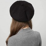 Women's Solid Knit Furry French Beret Chic Beanie - Fall Winter Paris Artist Cap Beanie Hat