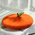 YURI Japan Fruits Orange Peach Beret Cute Lolita Girl Hat Painter Cap Accessories for Women Gift