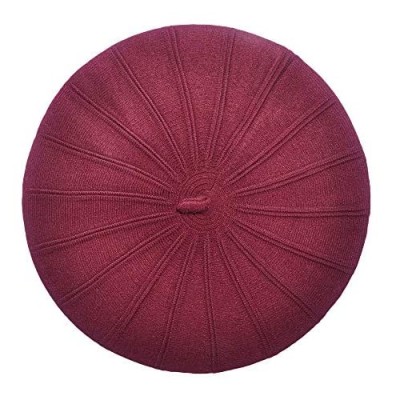 ZLYC French Beret hat  Reversible Solid Color Cashmere Knit Warm Beret Cap for Womens Girls