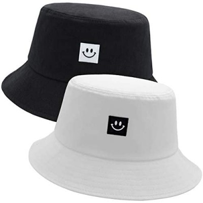 2 Pack Smile Bucket Hats for Women & Men  UV-Proof Sun Hat Summer Travel Beach Cap