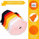 8 Pieces Colorful Smiling Face Bucket Hats Embroidery Visor Outdoor Fishermen Cap Summer Travel Beach Sun Hats for Women Men