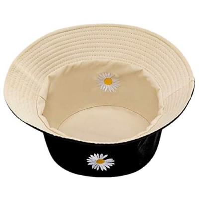 As Seen On TV Flower Reversible Bucket Hat Summer Travel Beach Sun Hat Emboridery for Women Men