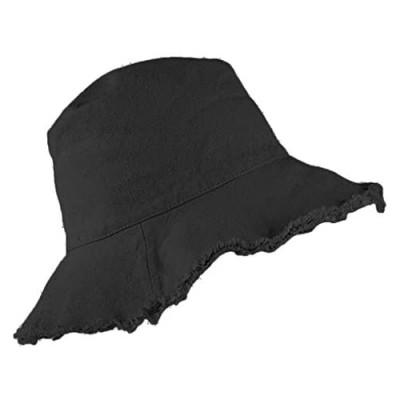 Bucket-Hat Distressed Sun-Protection Washed-Cotton - Summer Wide Brim Beach Cap