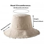 Bucket-Hat Distressed Sun-Protection Washed-Cotton - Summer Wide Brim Beach Cap Medium