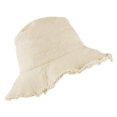 Bucket-Hat Distressed Sun-Protection Washed-Cotton - Summer Wide Brim Beach Cap Medium