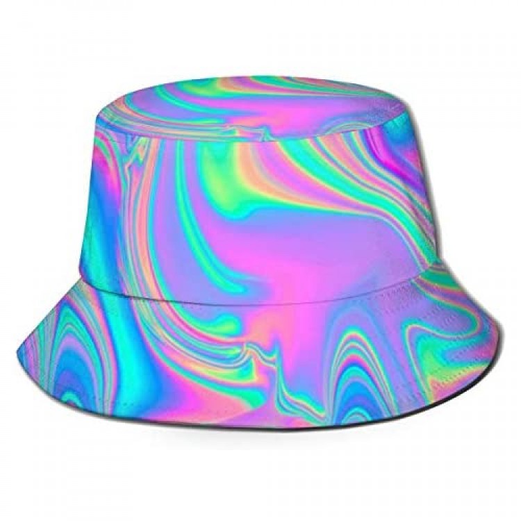 Colorful Psychedelic Trippy Art Unisex Fashion Bucket Hat Fisherman Cap Sun Hat