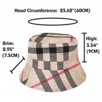 DOCILA Plaid Tartan Bucket Hats for Women Vintage Rollable Fisherman Sun Cap