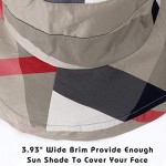 DOCILA Stylish Bucket Hats for Women Foldable Outdoor Plaid Fisherman Sun/Rain Cap with Chin Strap