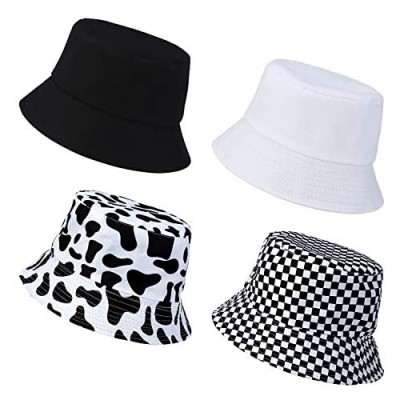 Gaoport Bucket Hats for Women Unisex Packable Summer Outdoor Travel Beach Foldable Fisherman Cow Print Sun Cap for Men