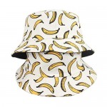 Joylife Fruit Print Bucket Hat Banana Pattern Fisherman Hats Summer Reversible Packable Cap