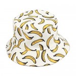 Joylife Fruit Print Bucket Hat Banana Pattern Fisherman Hats Summer Reversible Packable Cap