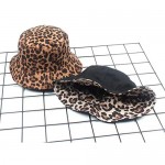 Leopard Print Bucket Hat Trendy Animal Pattern Fisherman Hats for Women Reversible Packable Cap