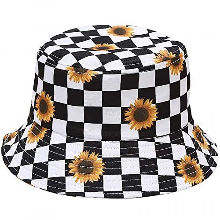 Malaxlx Unisex Bucket Hat Beach Sun Hat Aesthetic Fishing Hat for Women Men Teens
