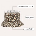 Reversible Bucket Hat Cotton Fisherman Cap Packable Leopard Sun Hat for Women and Men