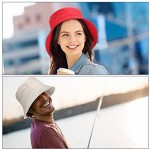 SATINIOR 4 Pieces Bucket Hat Denim Packable Travel Hat Washed Beach Fishing Hat for Men Women Kids (Black White Beige Red 60 cm)