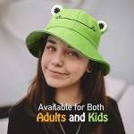Smile Frog Bucket Hat Womens Adorable Cartoon Frog Sun Hat Wide Brim UV Protection Fishing Hat