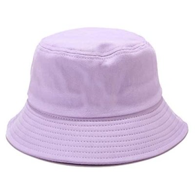 Solid Color Bucket Hat 100% Cotton Sun Summer Beach Cap for Women Men Adults