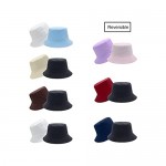 Solid Color Reversible Bucket Hat 100% Cotton Aesthetic Summer Travel Outdoor Cap