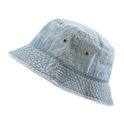 The Hat Depot Denim Cotton & Lightweight  Quick Dry Packable Bucket Sun Hat